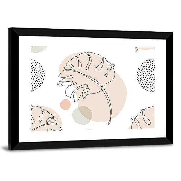 Seamless Monstera Leaf Pattern Canvas Wall Art