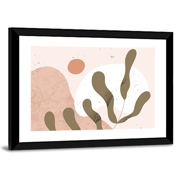 Geometric Leaf Shapes Canvas Wall Art