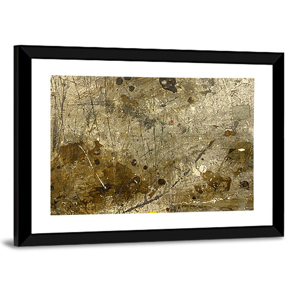 Work Bench Abstract Canvas Wall Art in gray, brown and gold, framed print, product view on a white background