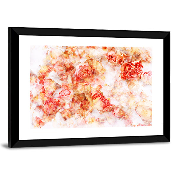 Dry Roses Watercolor Floral Canvas Wall Art