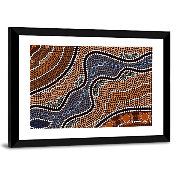 Dotted Style River Canvas Wall Art