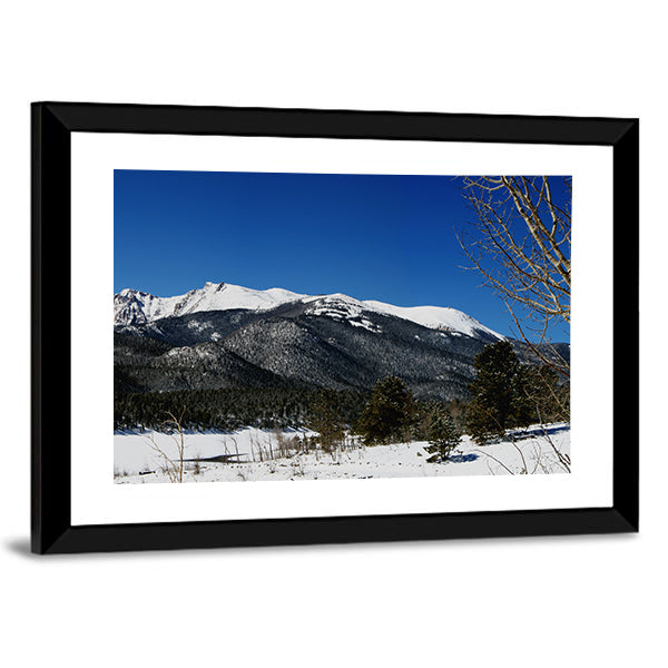Pikes Peak Winter Landscape Canvas Wall Art