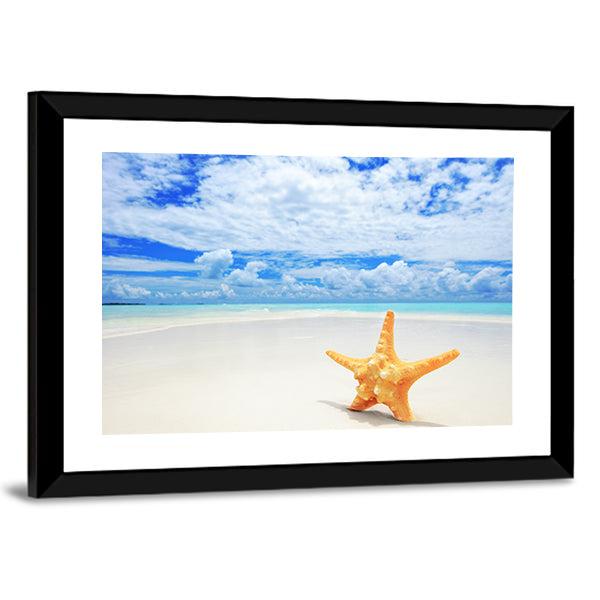 Starfish On Beach At Kuredu Island Maldives Canvas Wall Art