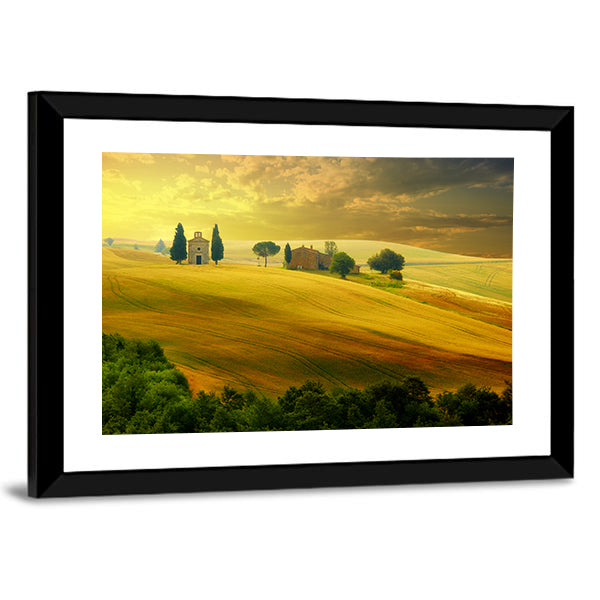 Tuscany At Sunset Canvas Wall Art
