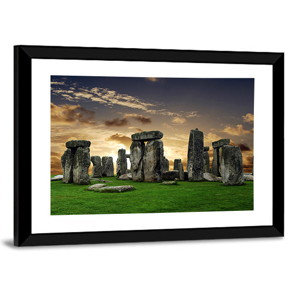 Stonehenge at Sunset Canvas Wall Art