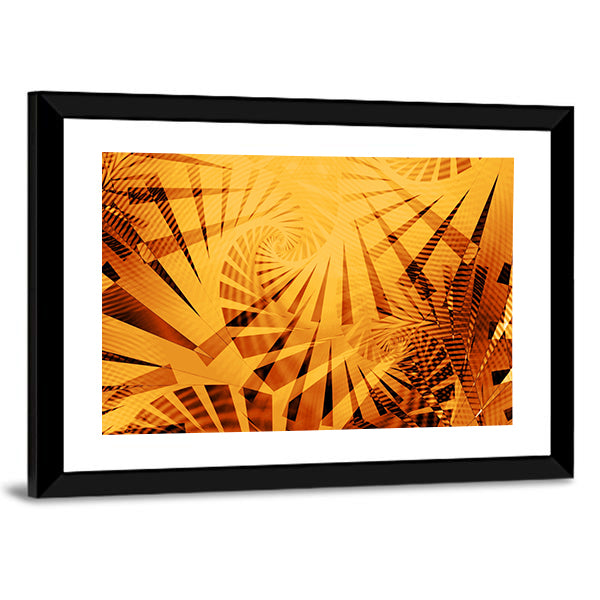 Golden Fractal Spiral Artwork Canvas Wall Art
