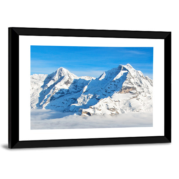 Swiss Alps In Winter Canvas Wall Art