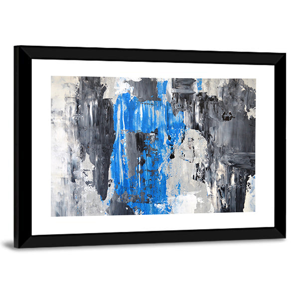 Blue Abstract with Palette Knife Texture Canvas Wall Art