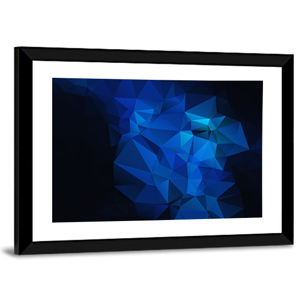 Blue Low-poly Geometric Artwork Canvas Wall Art