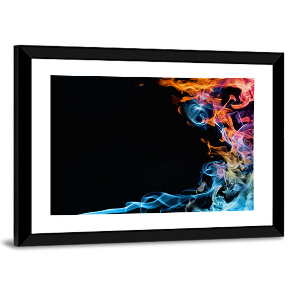 Fire And Smoke Abstract Canvas Wall Art