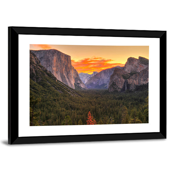 Yosemite Sunrise Over Granite Valley Canvas Wall Art