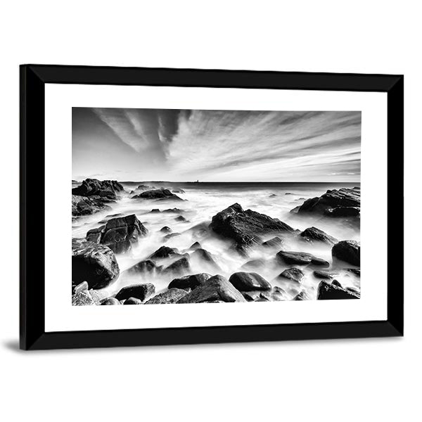 Portland Maine Rocky Coastline Canvas Wall Art