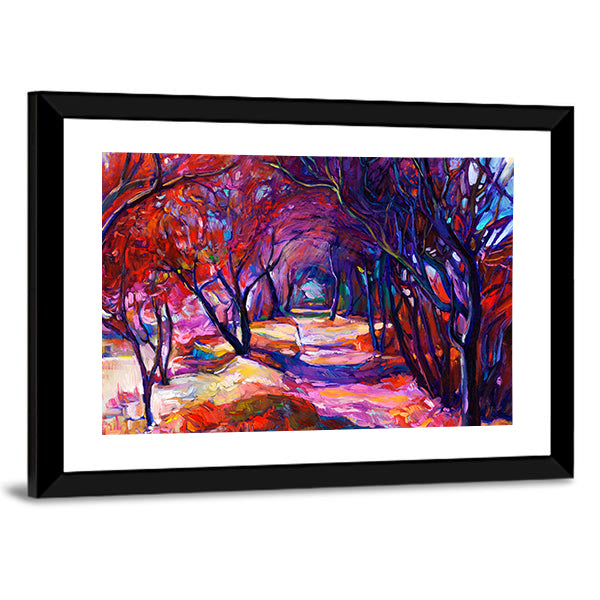 Sunlit Forest Path Canvas Wall Art