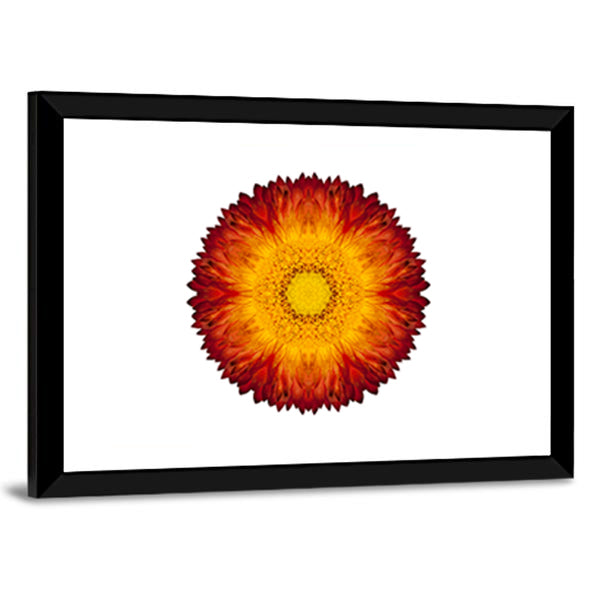 Kaleidoscopic Strawflower Mandala Canvas Wall Art