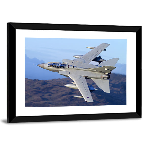 Tornado Gr4 Fighter Jet Over Mountains Canvas Wall Art