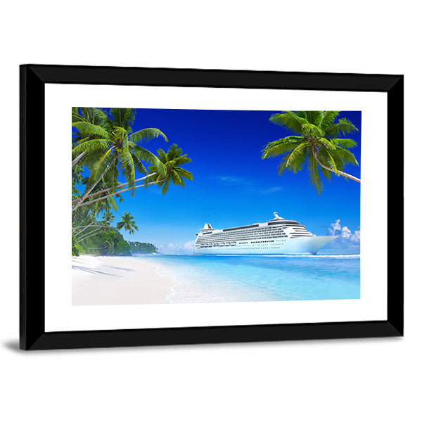 Cruise Ship in Tropical Waters Canvas Wall Art