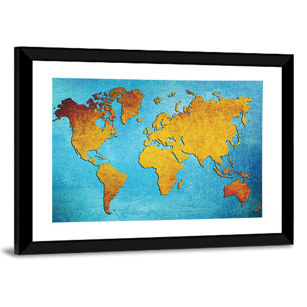 Grunge World Map Canvas Wall Art