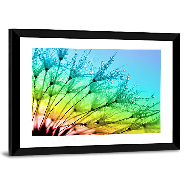 Dewy Dandelion Flower Close Up Canvas Wall Art