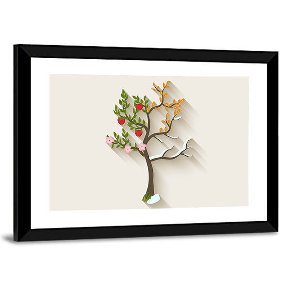 Four Seasons Trees Canvas Wall Art