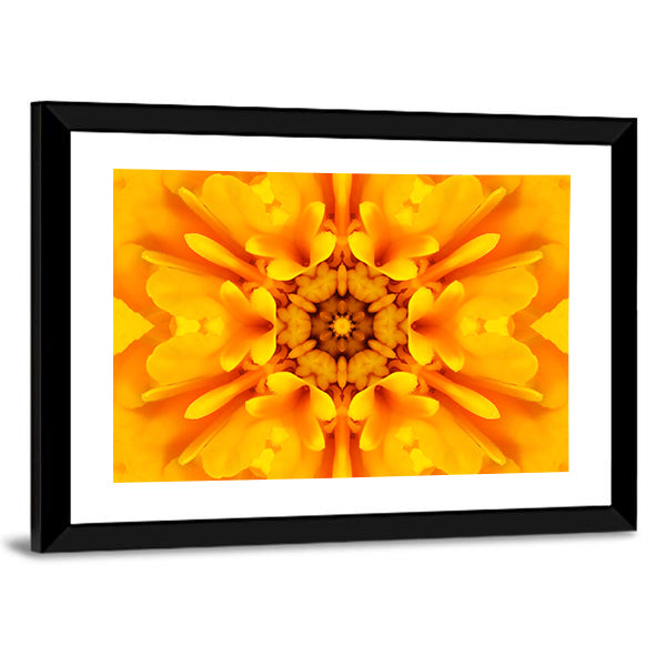 Yellow Mandala Flower Canvas Wall Art