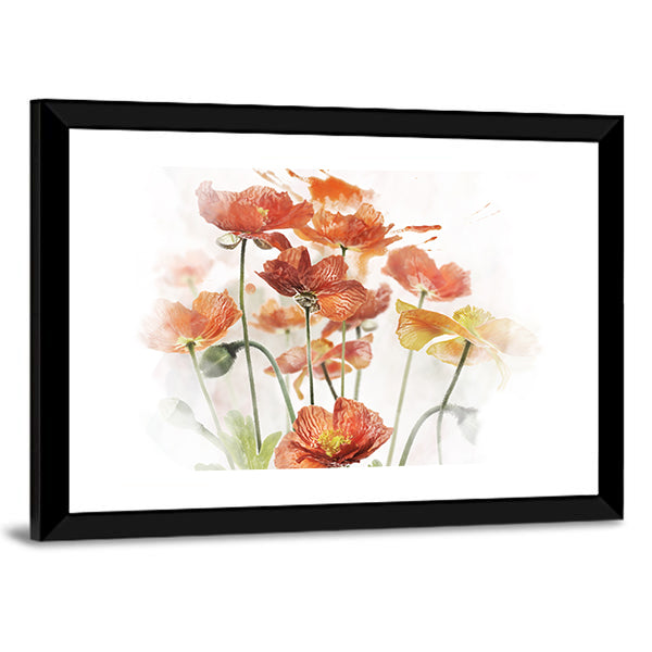 Red Poppy Flowers Canvas Wall Art