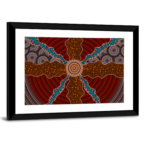 Aboriginal Dotted Vector Canvas Wall Art