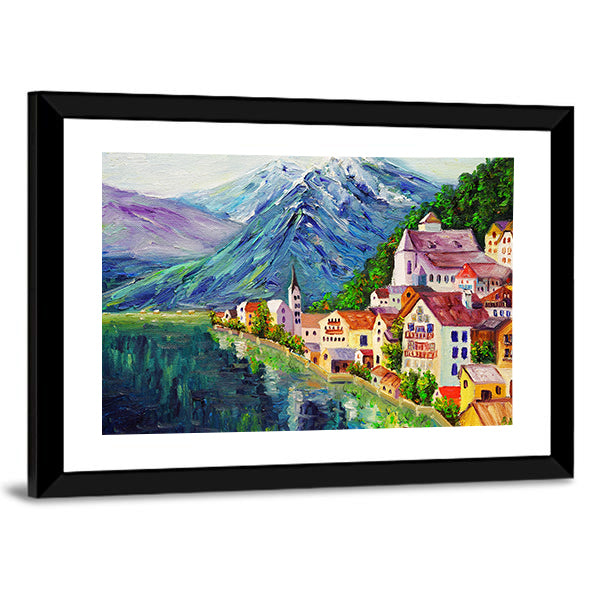 Hallstatt Oil Painting Austria Canvas Wall Art