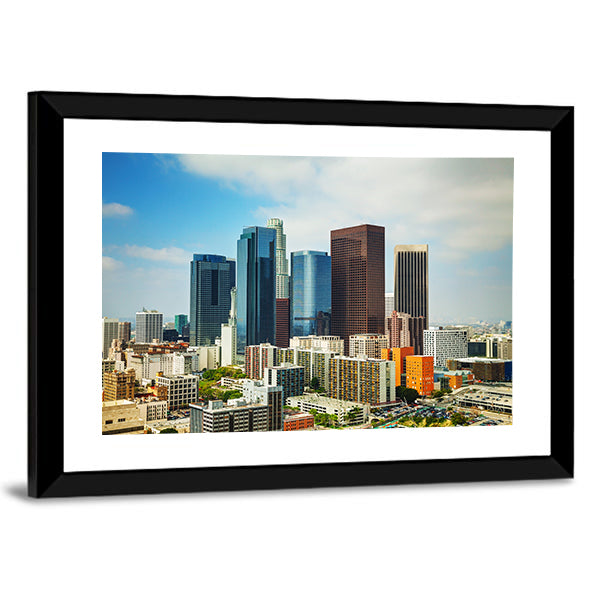 Los Angeles Cityscape On A Sunny Day Canvas Wall Art