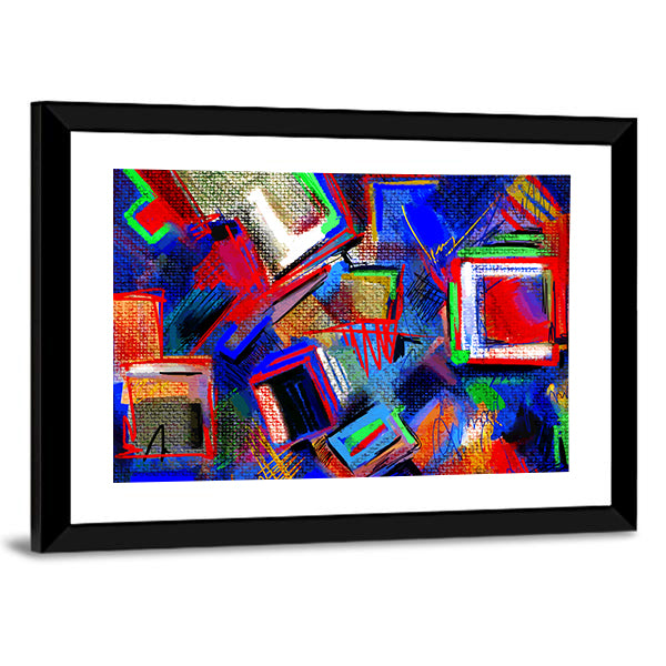 Hand-drawn Abstract Geometric Composition Canvas Wall Art