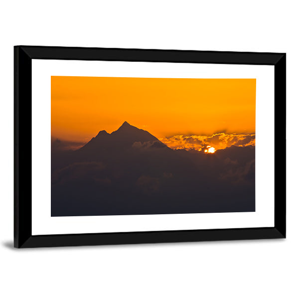 Sunrise At Holy Mountain Athos In Chalkidiki Greece Canvas Wall Art