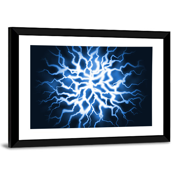 Blue Thunder Energy Burst Canvas Wall Art
