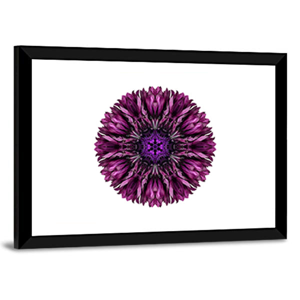 Purple Cornflower Mandala Canvas Wall Art