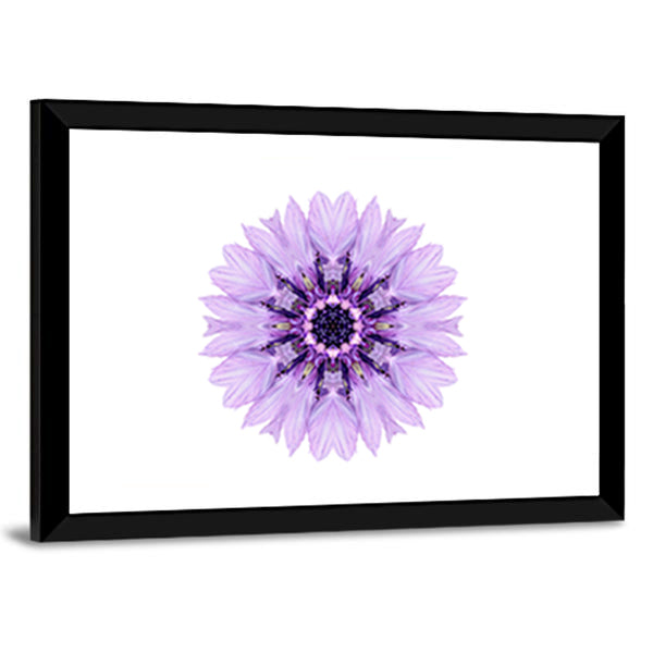 Purple Cornflower Mandala Canvas Wall Art