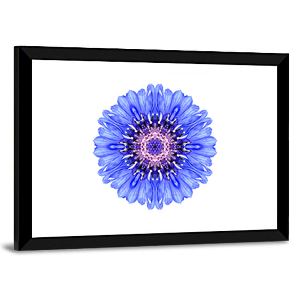 Blue Cornflower Mandala Canvas Wall Art