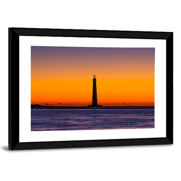 Morris Island Lighthouse at Sunset Canvas Wall Art