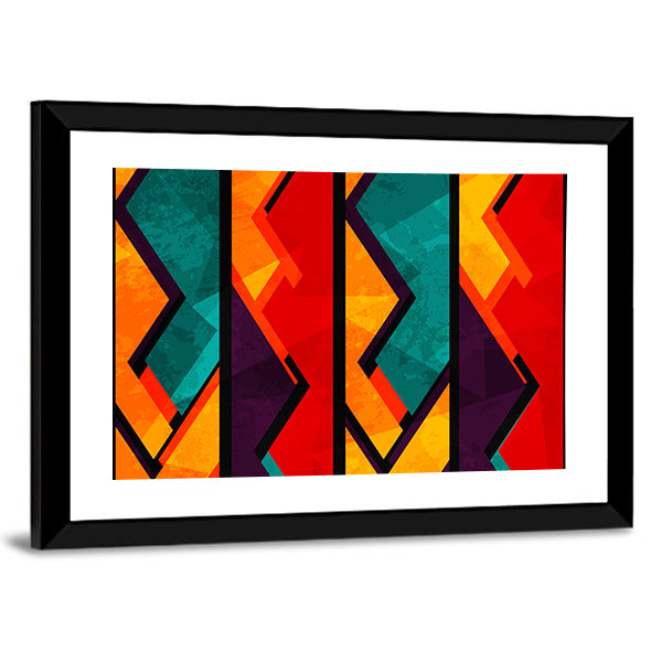 African Geometric Seamless Pattern Canvas Wall Art