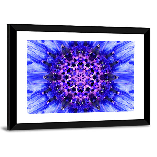 Blue Mandala Flower Canvas Wall Art