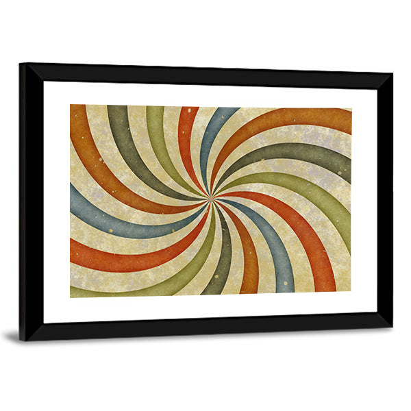Vintage Swirling Spiral Abstract Canvas Wall Art