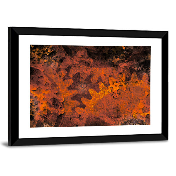 Rusted Gears and Cogs Canvas Wall Art