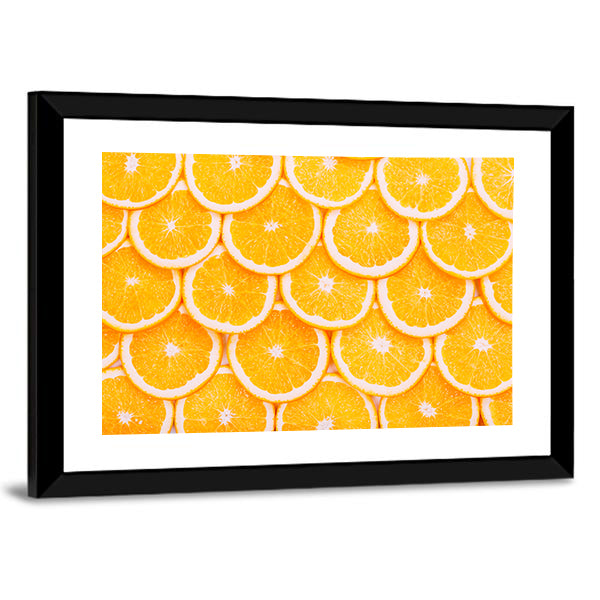 Fresh Orange Slices Pattern Canvas Wall Art