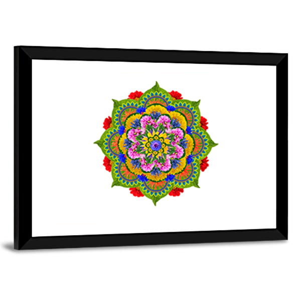 Sacred Lotus Mandala Canvas Wall Art