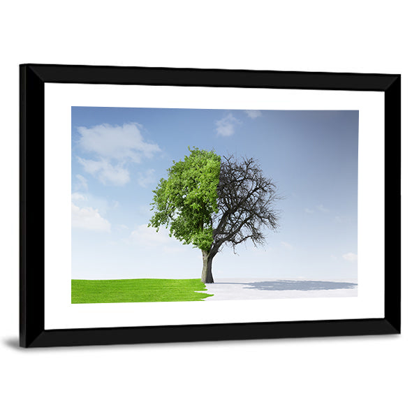 Summer To Winter Concept Canvas Wall Art