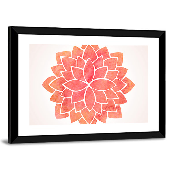 Red Mandala Flower Canvas Wall Art