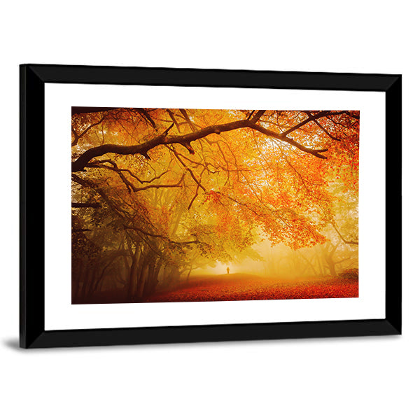 Seasonal Forest Fall Walk Canvas Wall Art