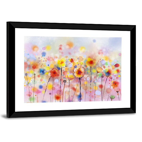 Floral Watercolor Abstract Canvas Wall Art