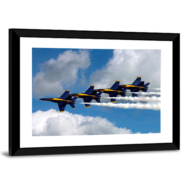 Blue Angels In The Clouds Canvas Wall Art