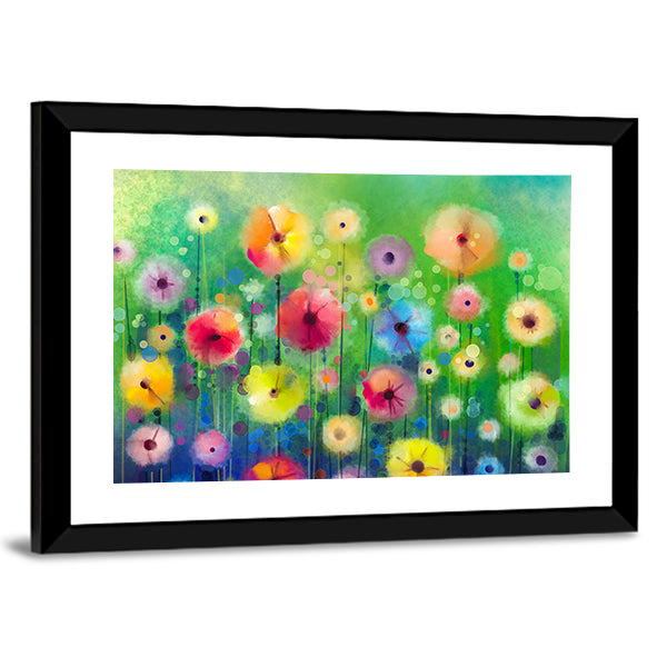 Spring Wildflower Illustration Canvas Wall Art