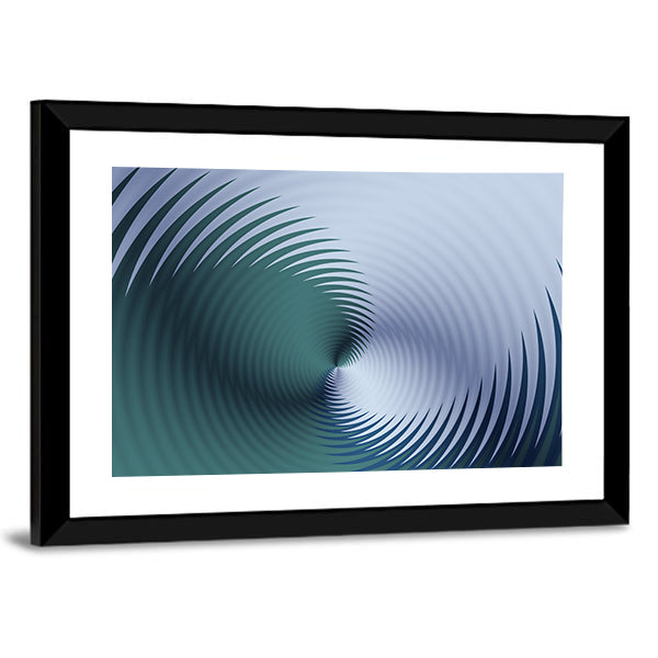 Teal Spiral Floral Pattern Canvas Wall Art