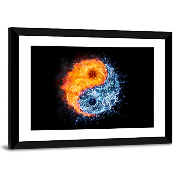 Fire And Water Tao Symbol Canvas Wall Art