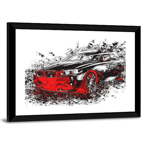 Sports Car Abstract Canvas Wall Art